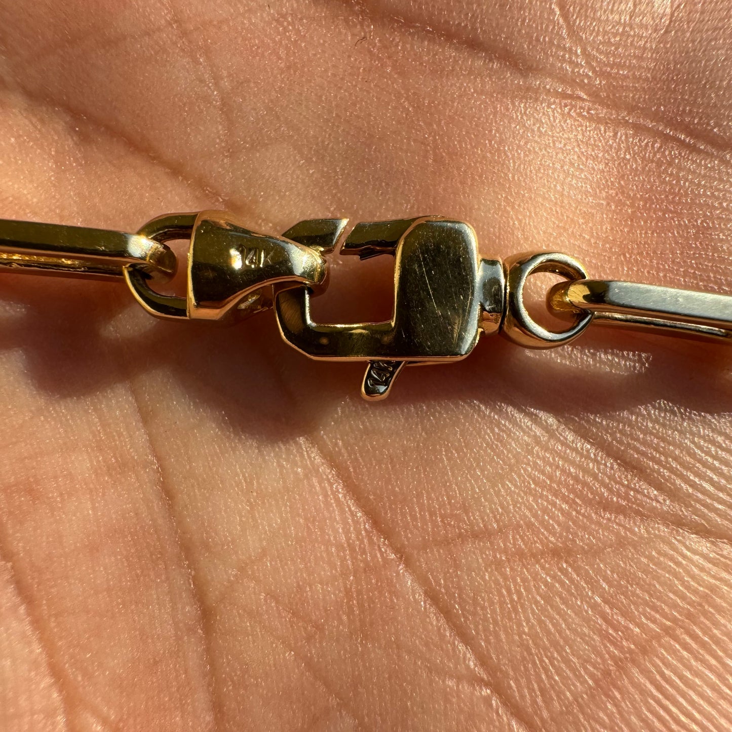Brand New Solid 14k Yellow Gold Paperclip Link Necklace (22”)