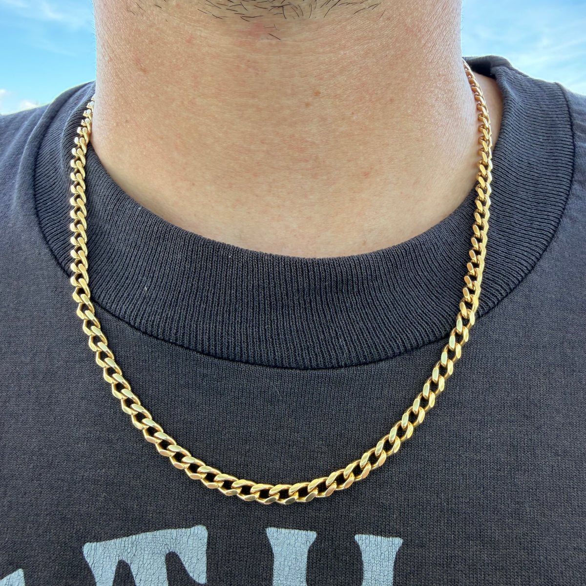 Vintage Balestra Solid 14k Yellow Italian Gold Cuban Curb Link Necklace (20”)