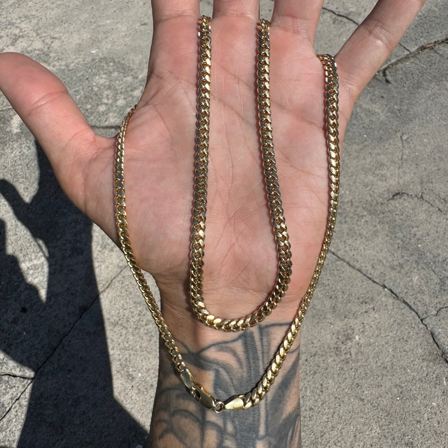 Vintage Solid 14k Yellow Gold Heavyweight Miami Cuban Link Necklace (27”)