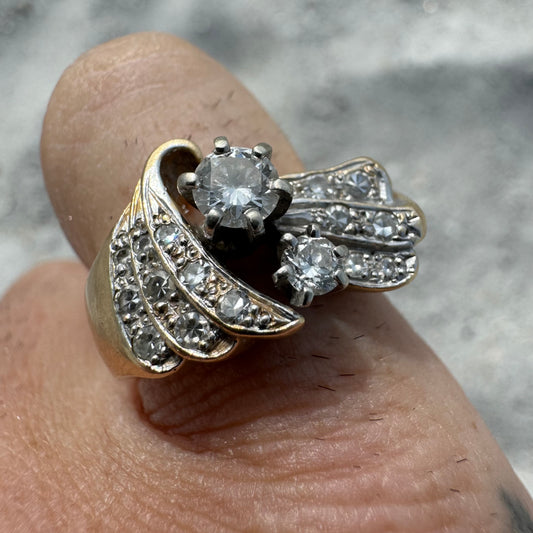 1967 14k Yellow Gold 1.25CTW Natural Diamond Flooded Hand Wrought Ring By Stuller (6.5)