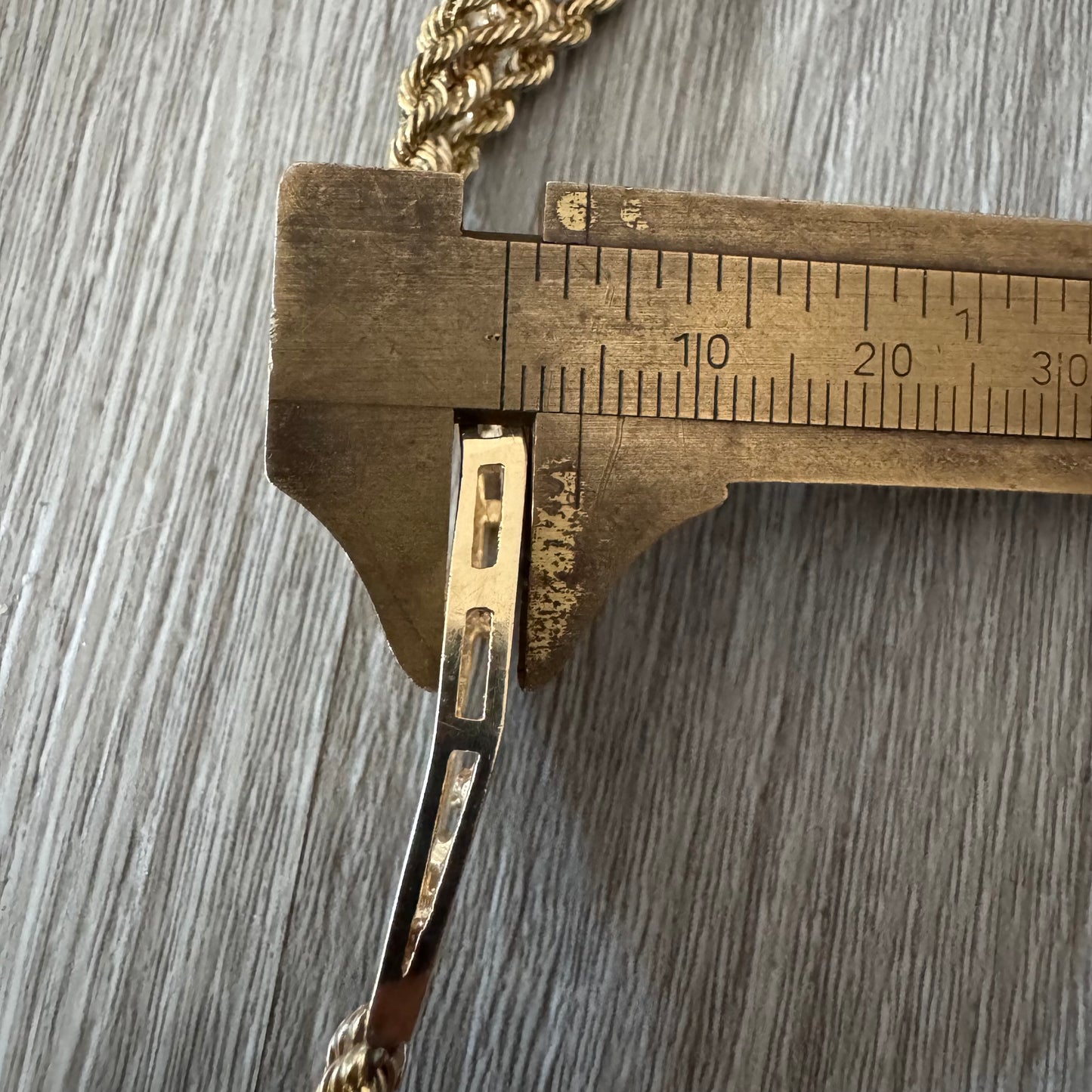 Vintage Custom Solid 14k Yellow Gold 1.0ctw Natural Diamond “B” Nameplate Triple Rope Bracelet (8”)