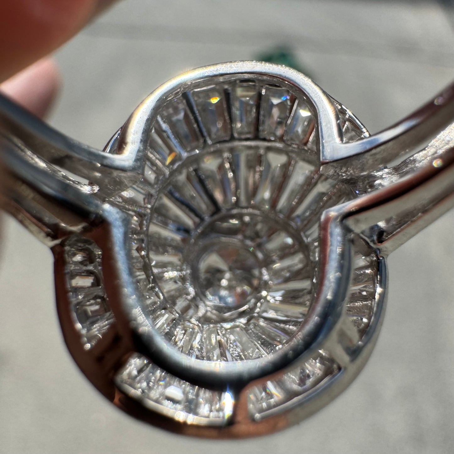 Art Deco Oscar Heyman Bros. Solid Platinum 3.8ctw Natural VS1 Diamond Cocktail Ring (5)