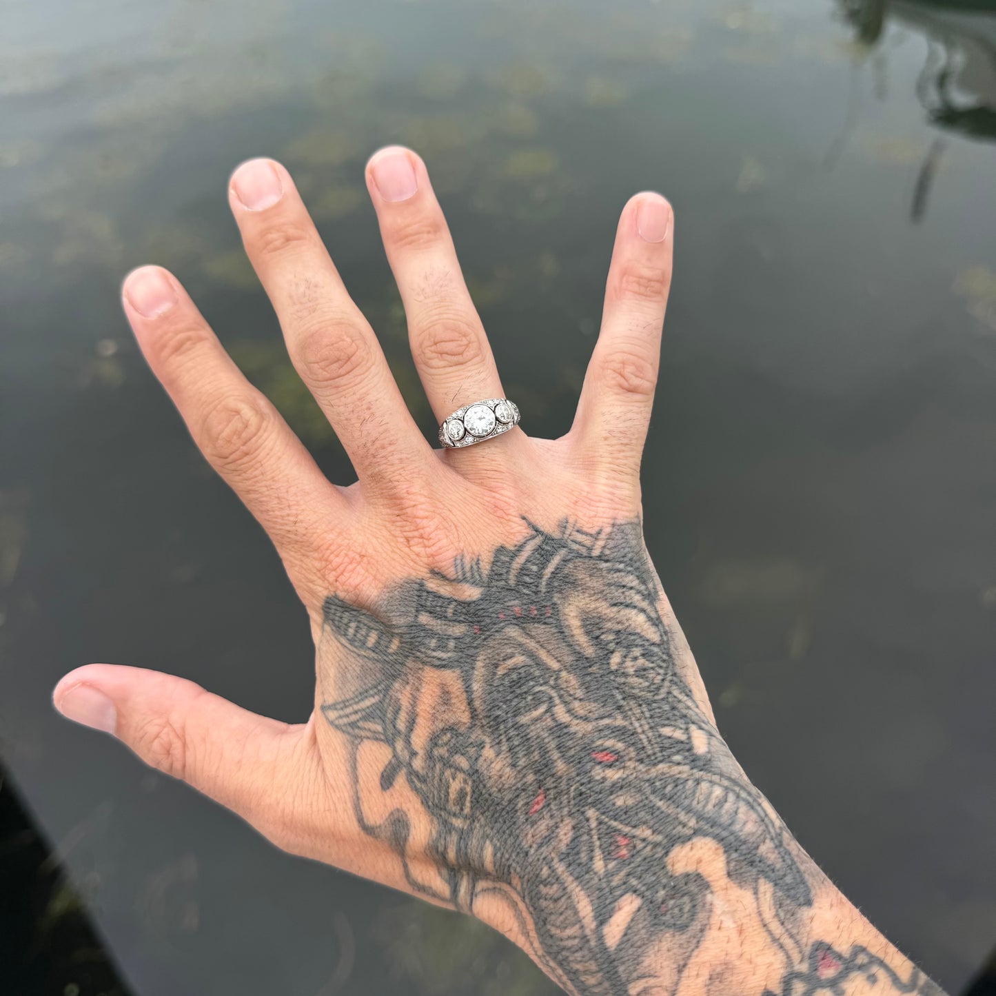 Antique Platinum 2.50ctw Natural Old Cut Diamond Ring (8)