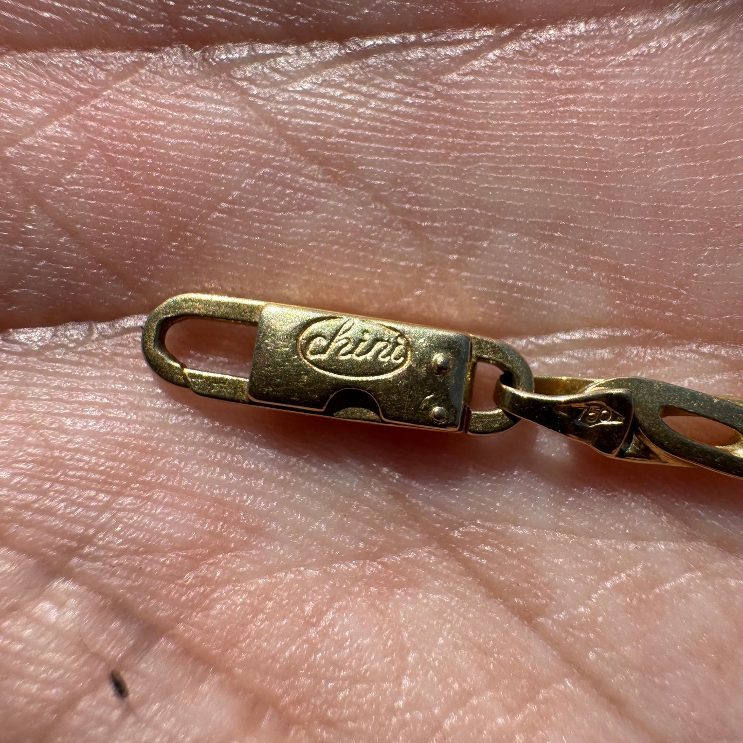 Vintage Solid 18k Italian Yellow Gold “Tigers Eye” Mariner Link Necklace By Fratelli Chini (22”)