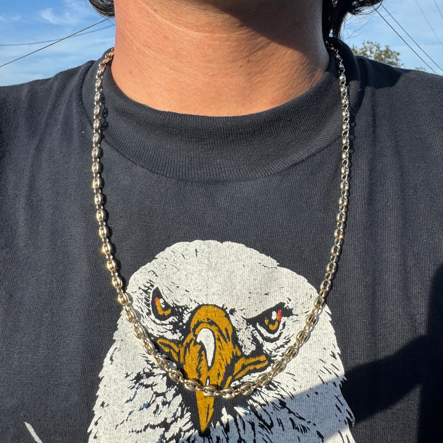 Brand New 14k Yellow Gold Classic Puffed Gucci Mariner Link Necklace (24”)
