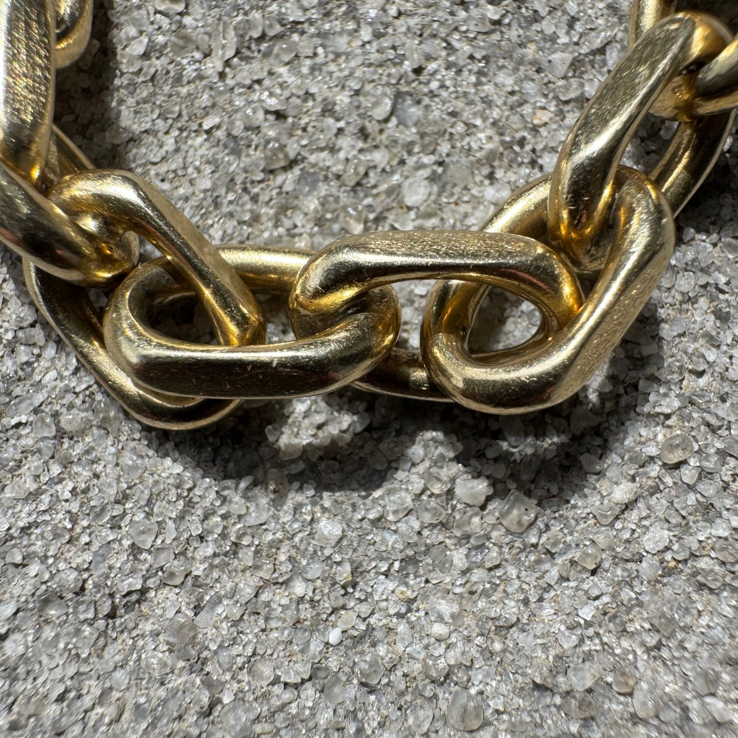 Vintage Solid 14k Yellow Gold Heavyweight “Biker Chain” Anchor Link Bracelet (9.5”)