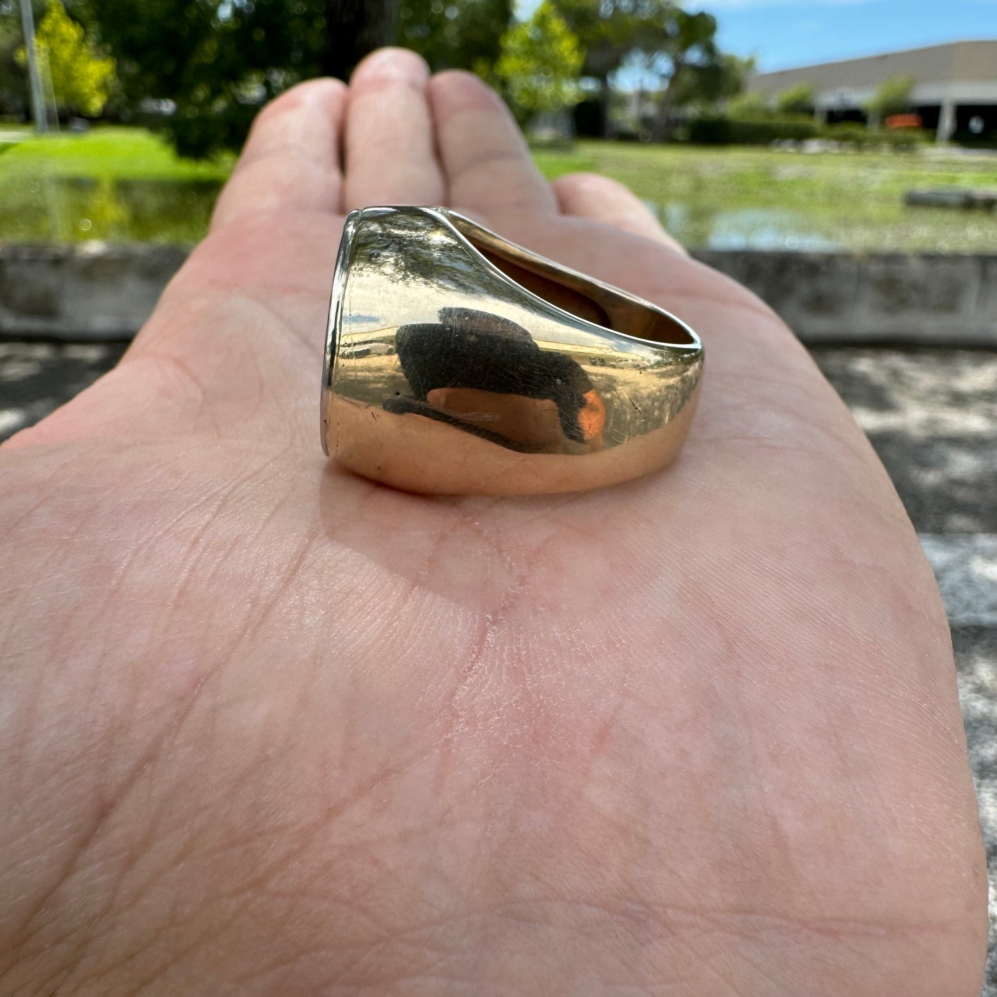 Vintage 14k Gold Harley-Davidson Derby Cover Ring (11.5)