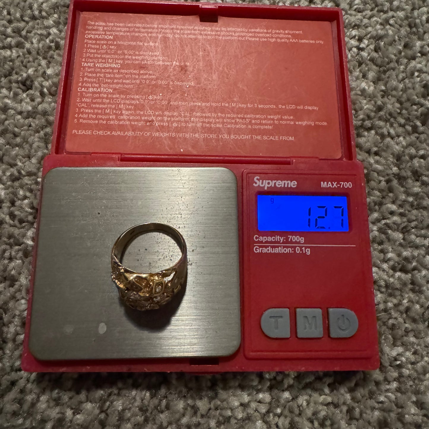 Vintage Solid 14k Yellow Gold 1.0ctw Natural Diamond Nugget Ring (9.25)