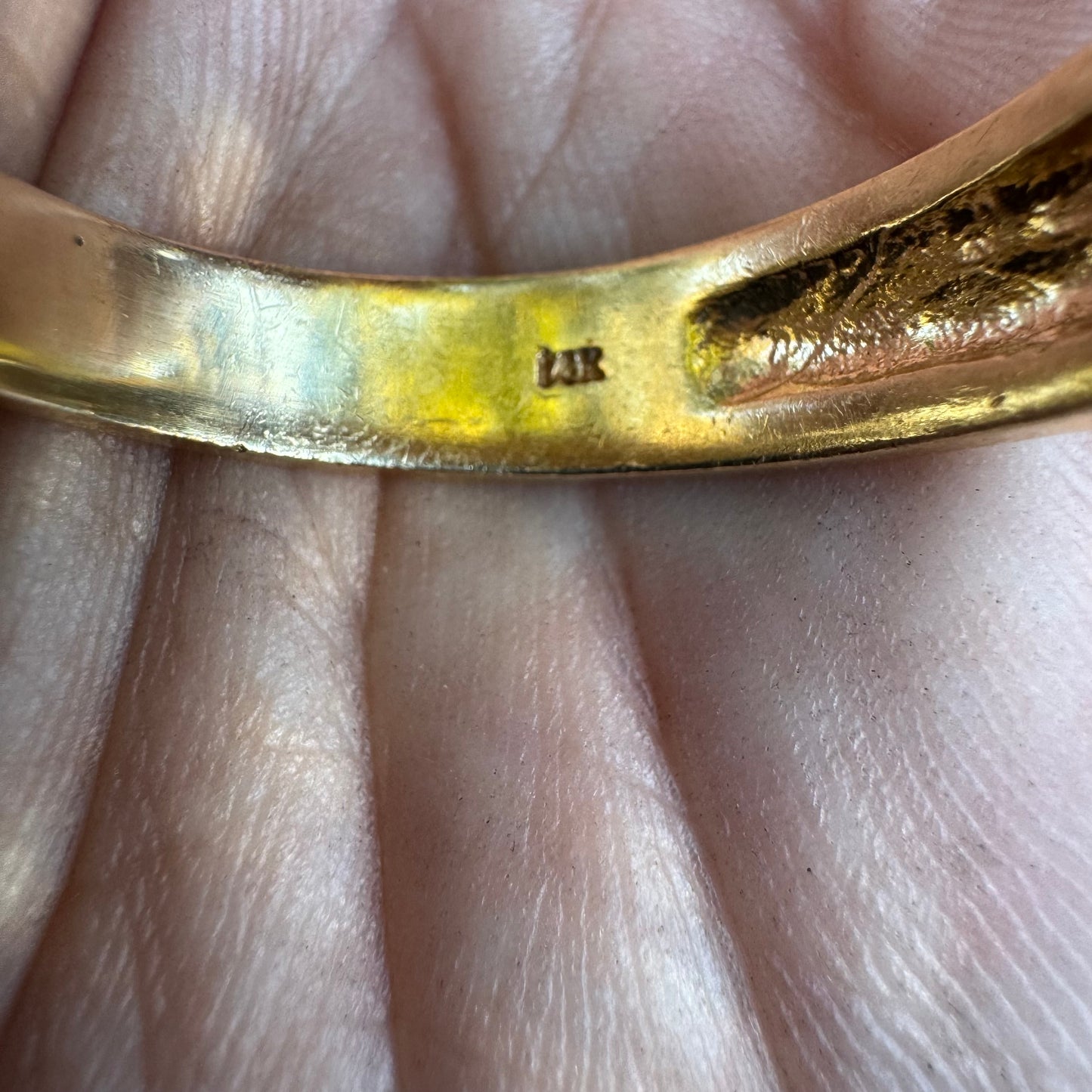 Vintage Solid 14k Yellow Gold .75ct Natural VS1 Diamond Gypsy Ring (13)