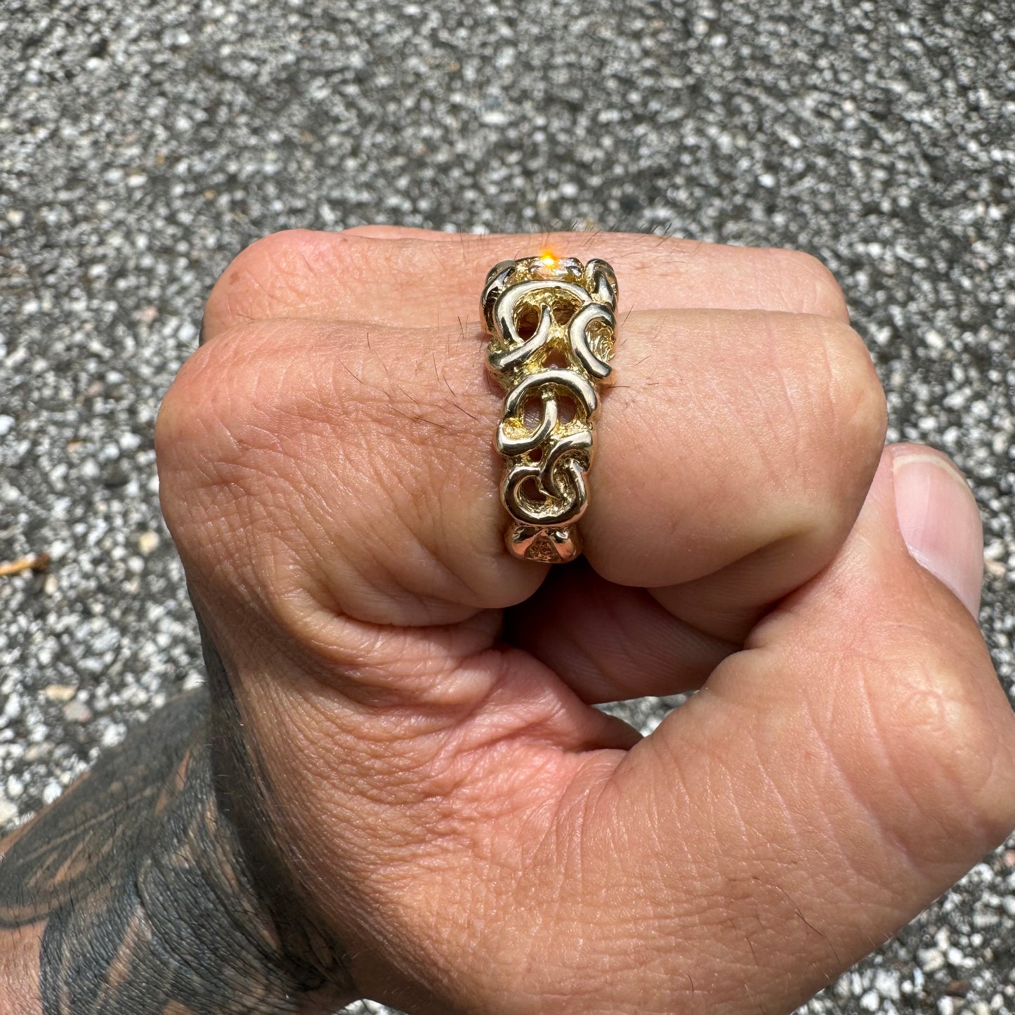 Mid-Century Solid 14k Yellow Gold .25ct Natural VS Diamond Interwoven Ring (10)