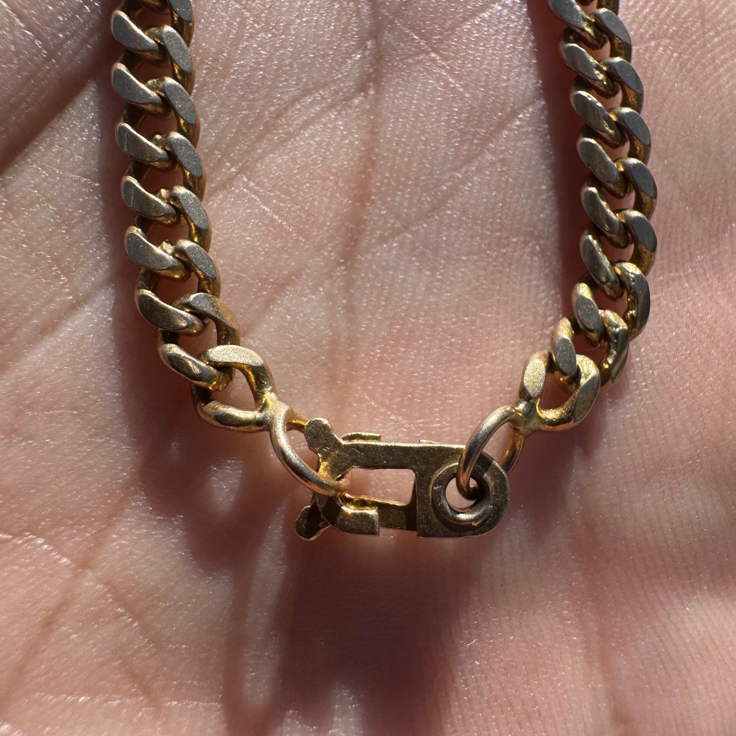 Mid-Century Solid 18k Yellow Gold Handcrafted Cuban Curb Link Necklace (21.25”)
