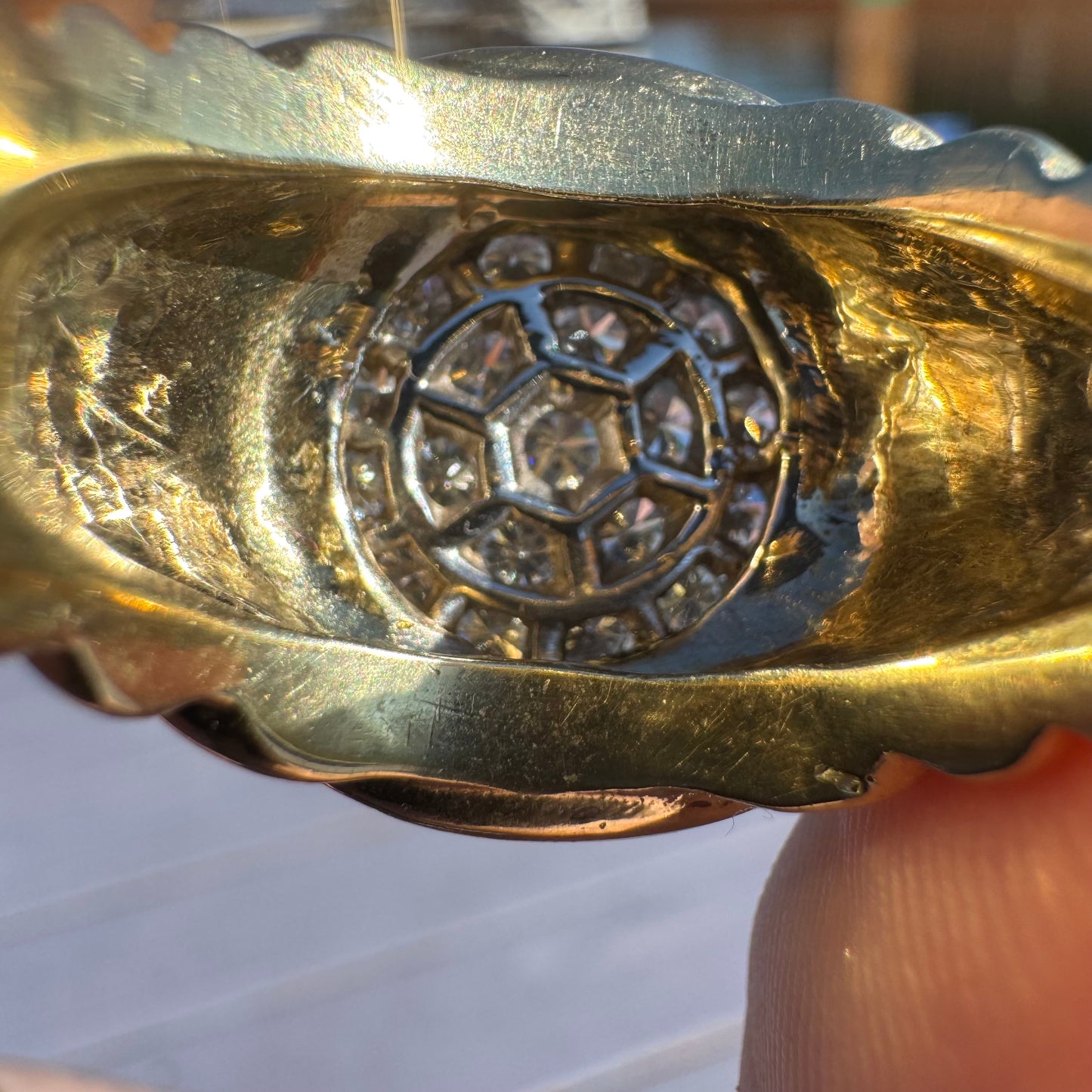 1970’s Solid 14k Yellow Gold 2.0ctw Natural VS Diamond Heavyweight Cluster Ring (12)