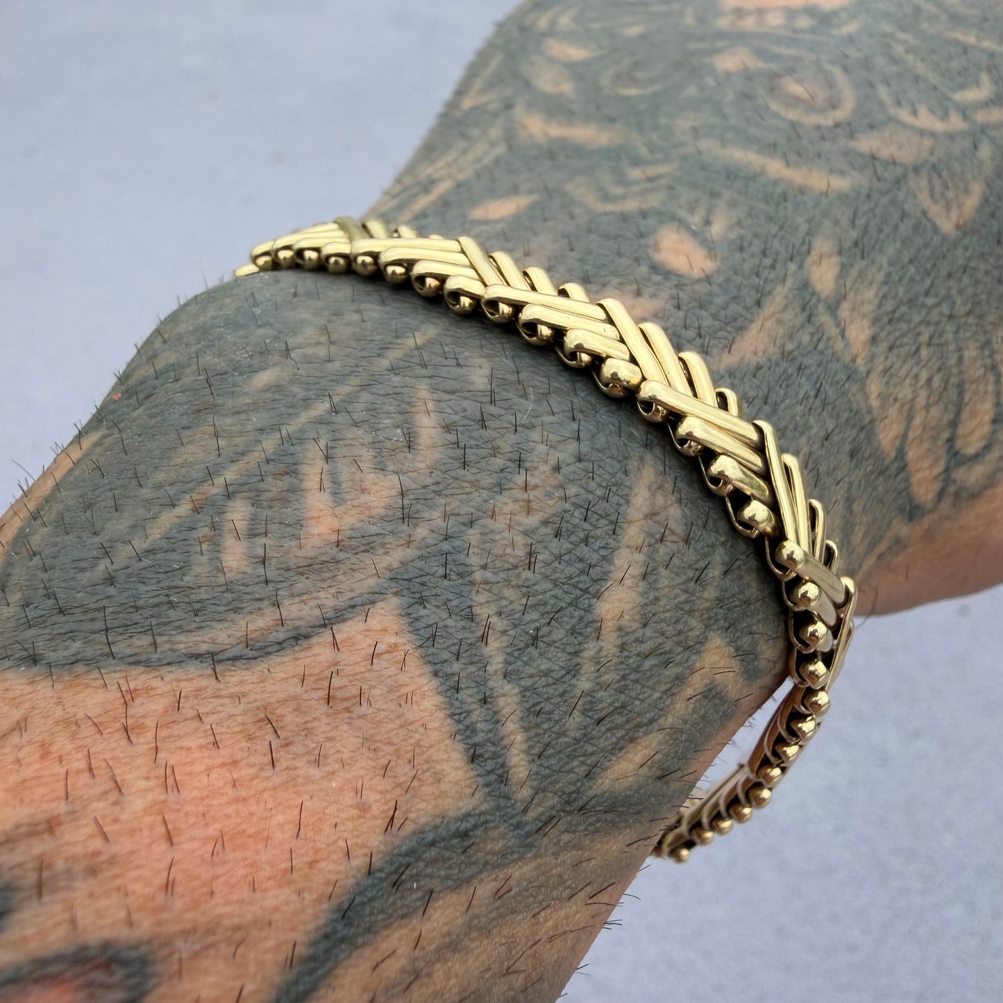Vintage Tiffany & Co. Solid 14k Yellow Gold Basket Weave Link Bracelet (7.75”)