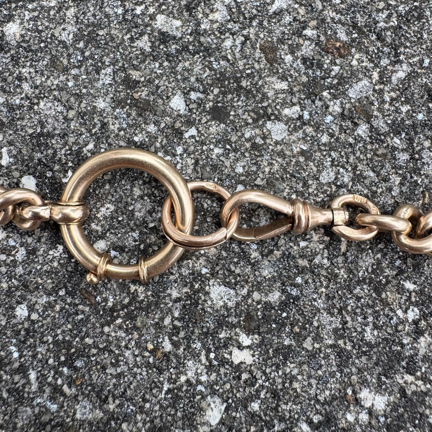 Antique Russian Hallmarked Solid 14k Gold Heavyweight Watch Chain (13.25”)