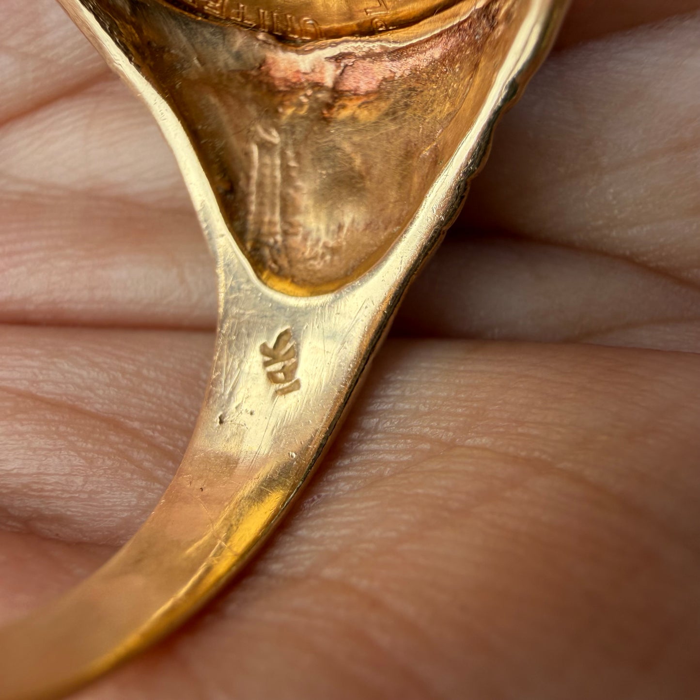 1909 Indian Head $2.50 Gold Coin 14k Yellow Gold Nugget Ring (11.5)