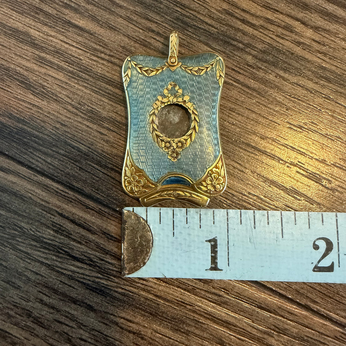 Victorian French 18k Yellow Gold Guilloche Enameled Watch Chain Cigar Cutter Fob Necklace Set (14”)