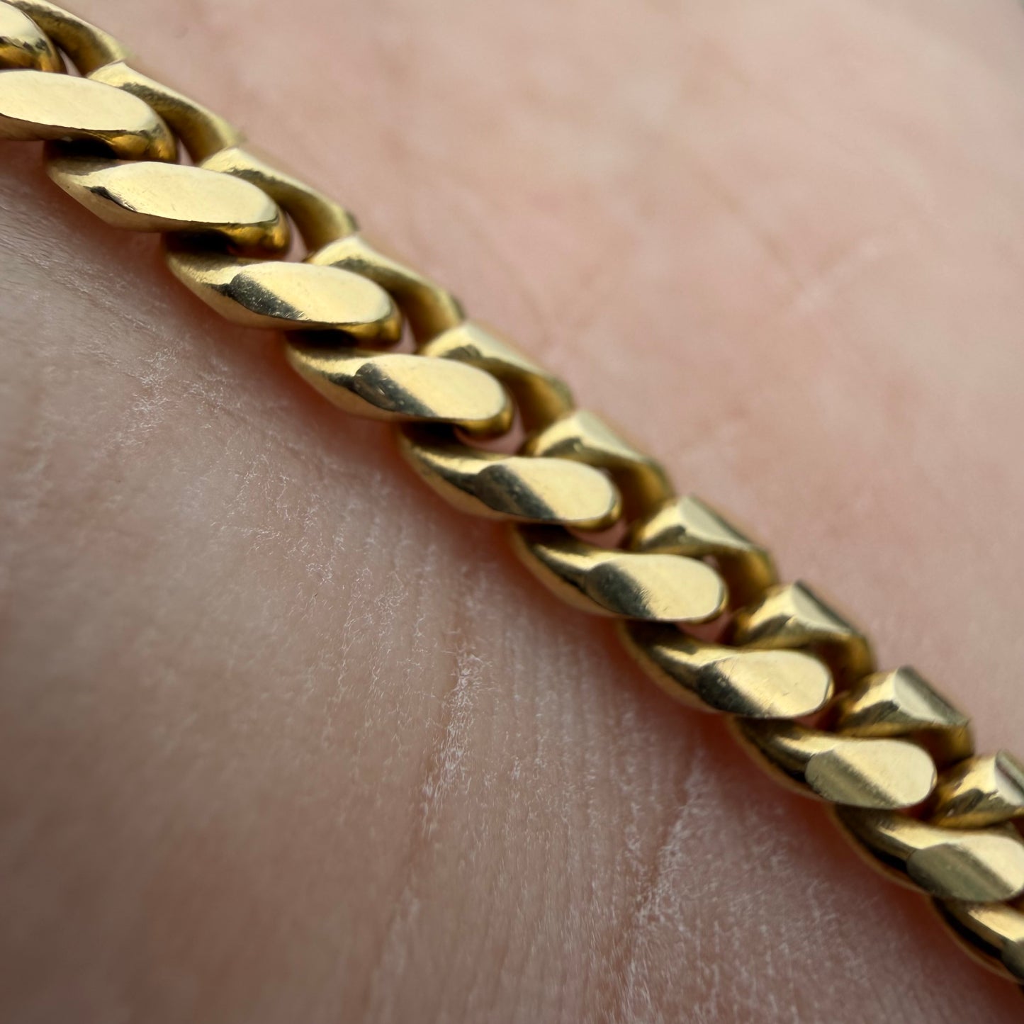 Vintage Solid 14k Yellow Gold Heavyweight Miami Cuban Link Necklace (18”)