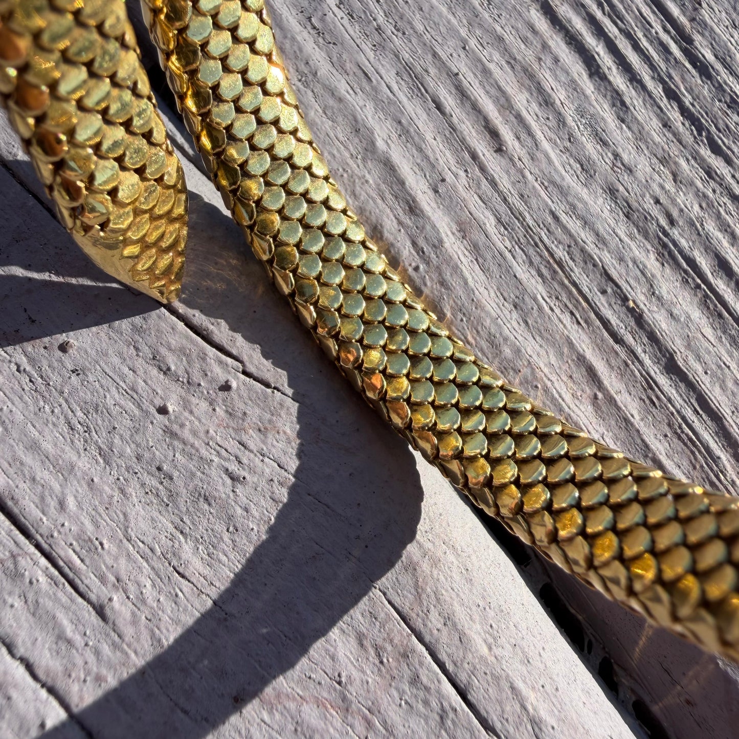 Circa 1940’s Italian Designer 18k Yellow Gold Flexible Mesh Heavyweight Snake Bracelet (6”-7.75”)