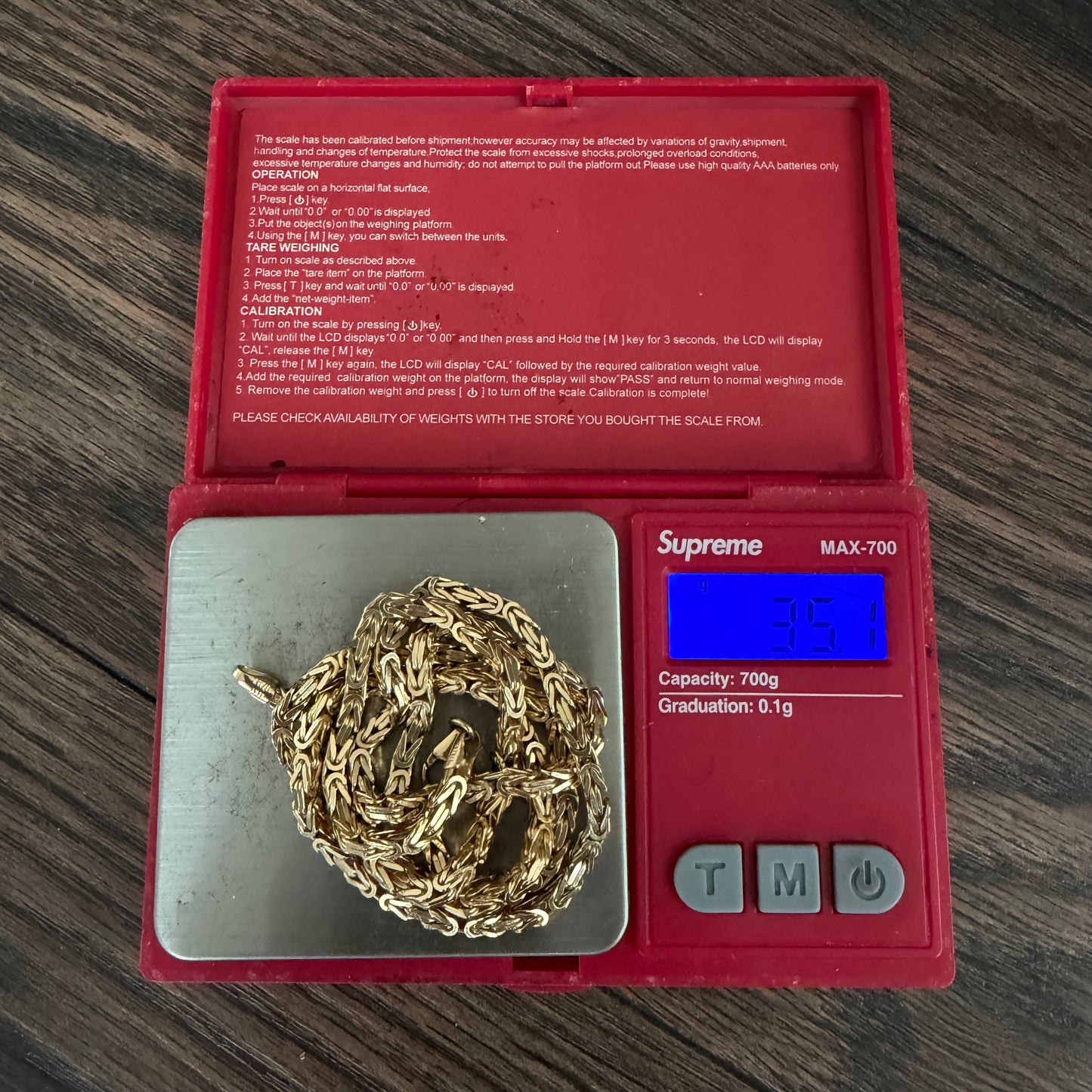 Vintage Solid 14k Italian Yellow Gold Heavyweight Byzantine Link Necklace (24”)