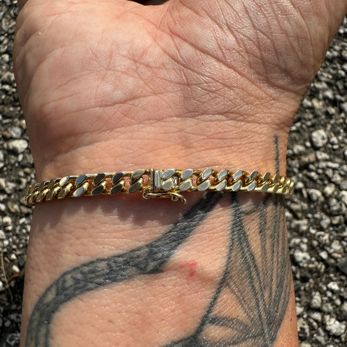 Solid 14k Yellow Gold Cuban Link Bracelet (7.5”)