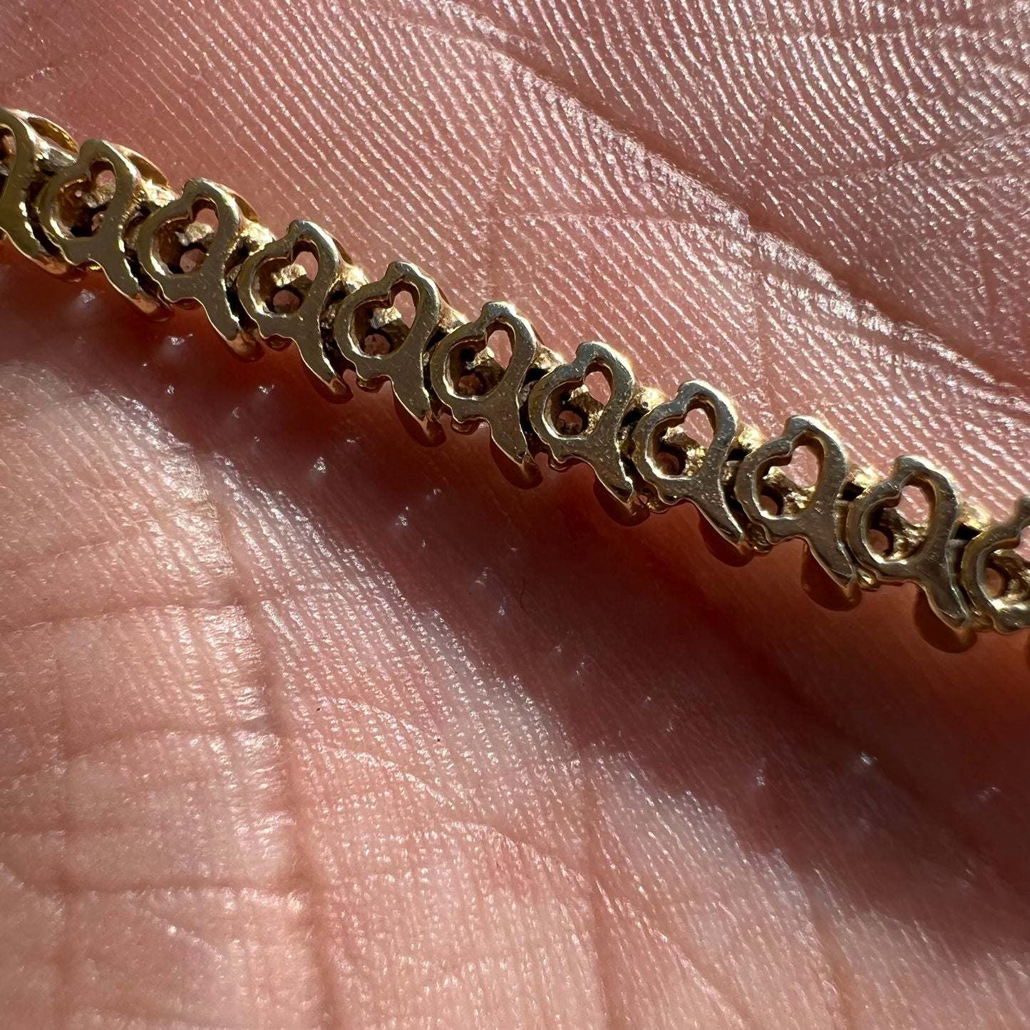Vintage 14k Yellow Gold Heavyweight 1.0CTW Natural Diamond Classic Tennis Bracelet (7”)