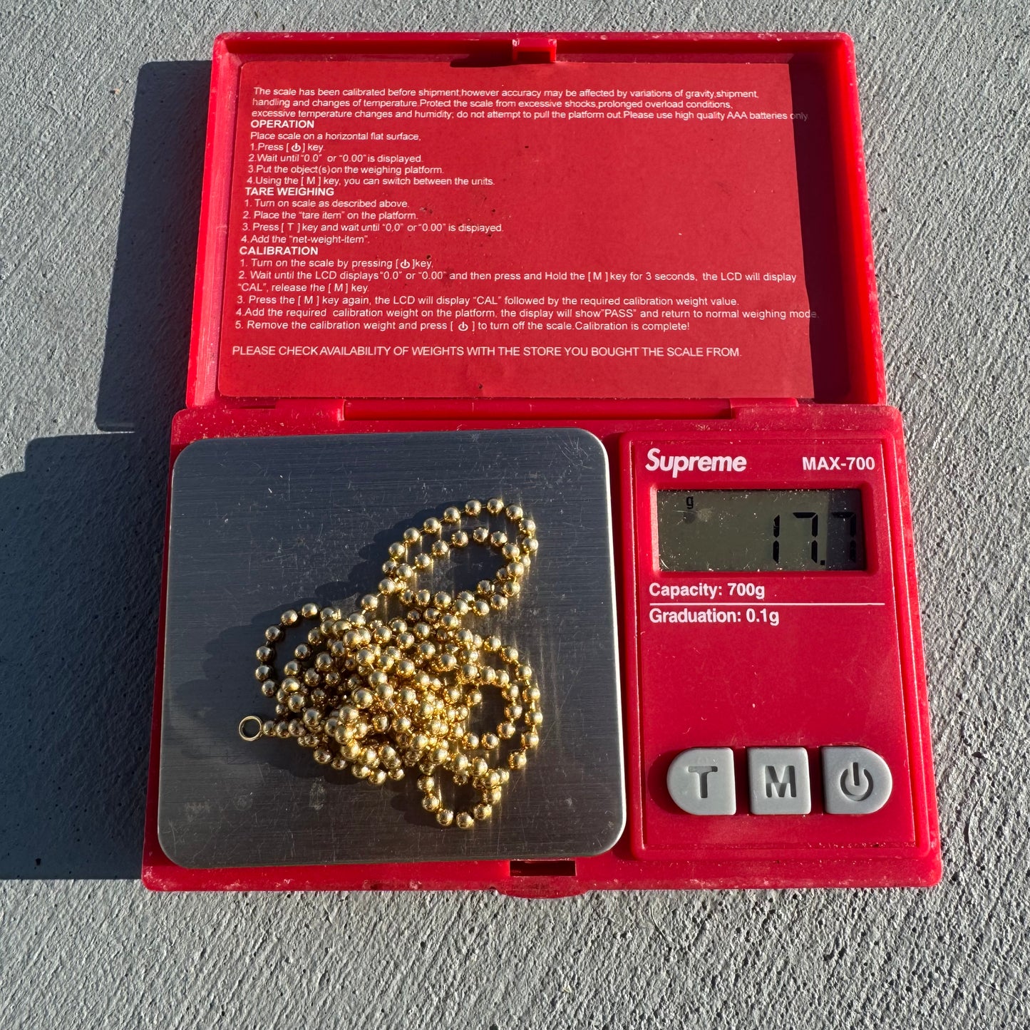 Vintage 14k Yellow Gold Heavyweight Ball Chain Necklace (30”)