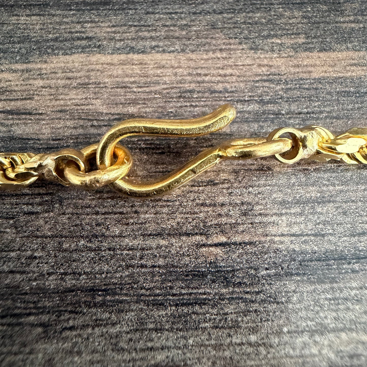 Vintage London Hallmarked Solid 22k Yellow Gold Diamondcut Rope Chain Necklace (18.5”)