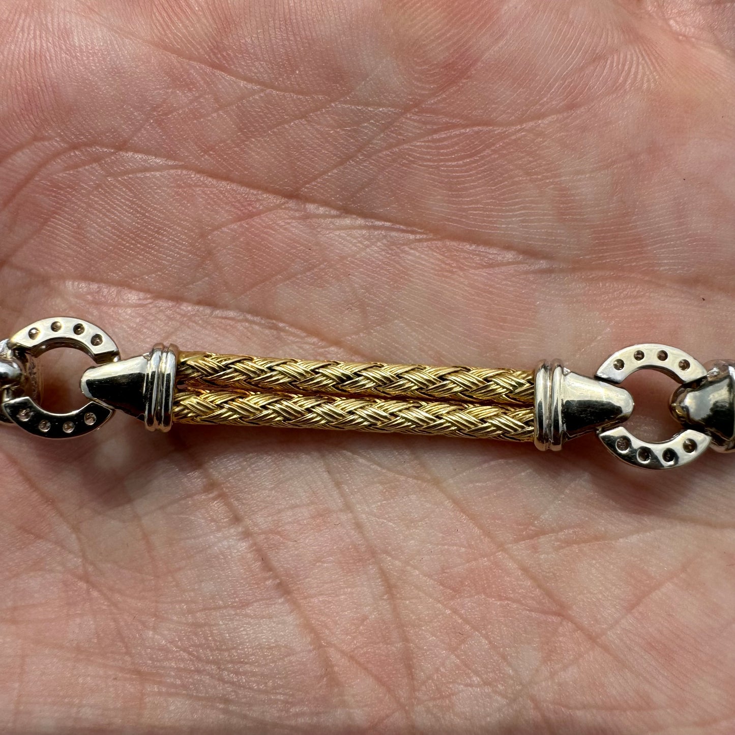 High End 14k Gold 1.4CTW Natural VS Diamond Mesh Link Bracelet By Daniel W. (7.5”)