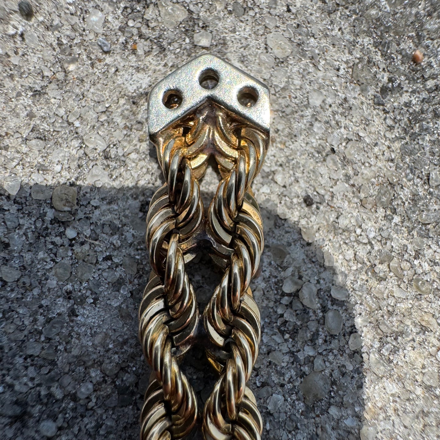 Circa 1970’s Solid 14k Yellow Gold .75ctw Natural Diamond Double Rope Belt Bracelet (Fits 5”-7”)