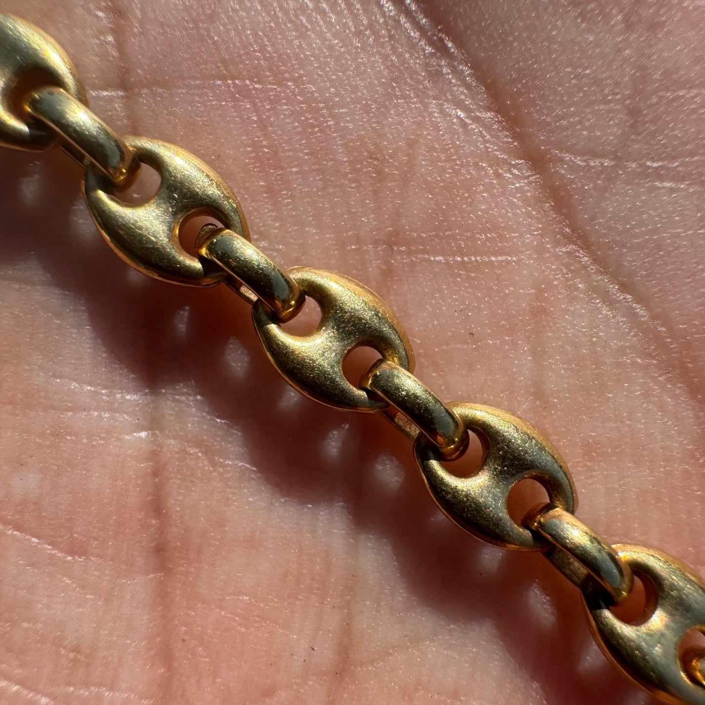 1970’s UnoAerre Solid 14k Yellow Gold Puffed Mariner Link Bracelet (7.5”)