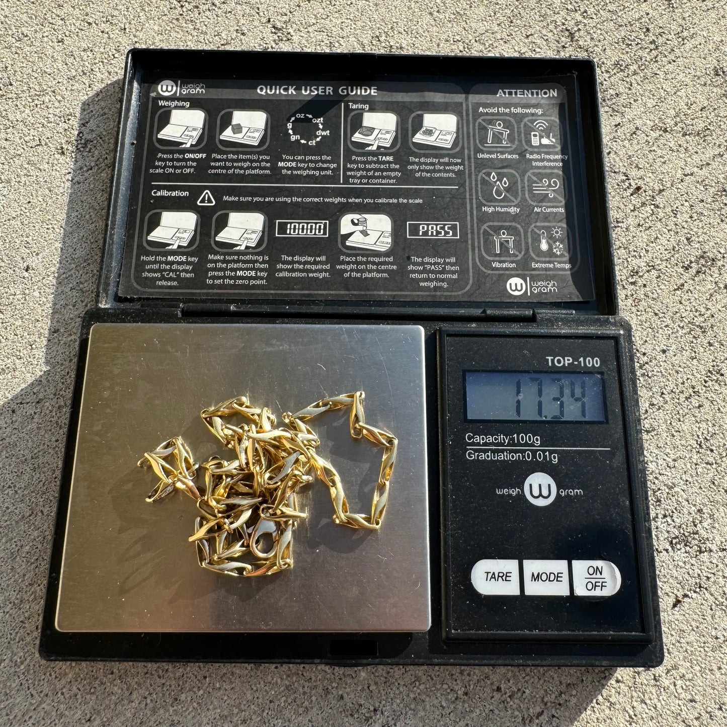 Vintage Solid 14k Yellow Gold Fish Eye Link Necklace (21”)