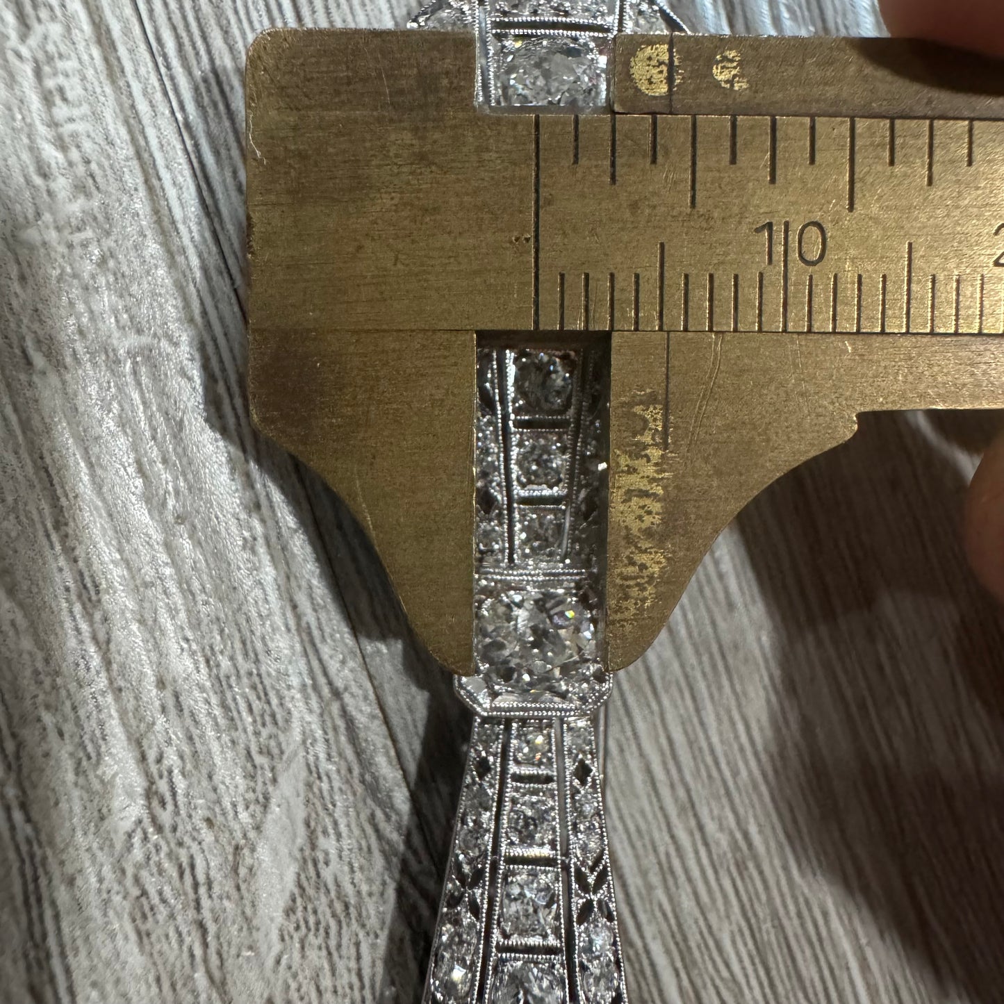 Victorian Solid Platinum 4.25ctw Natural Old Mine Cut Diamond Brooch