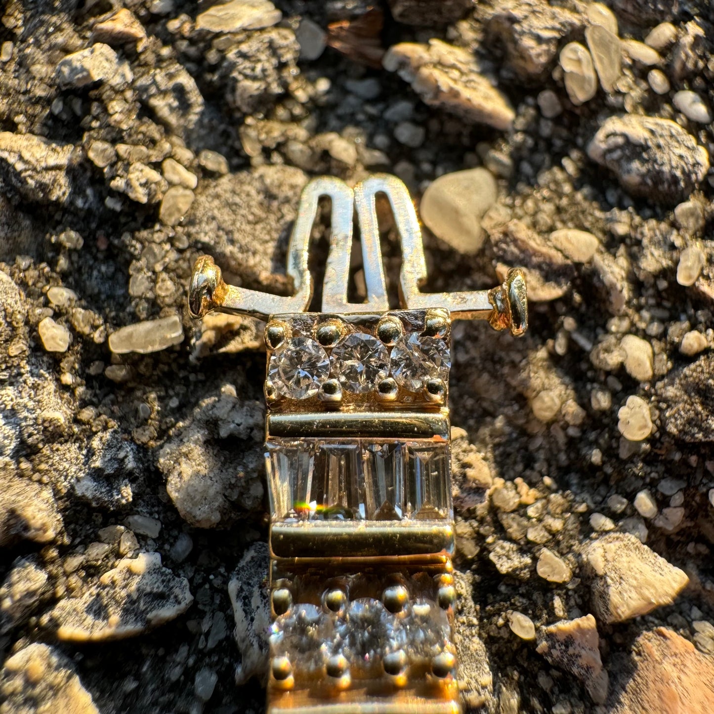 Vintage 5.0CTW Natural Diamond Custom Made 14k Yellow Gold Bracelet (6.75”)