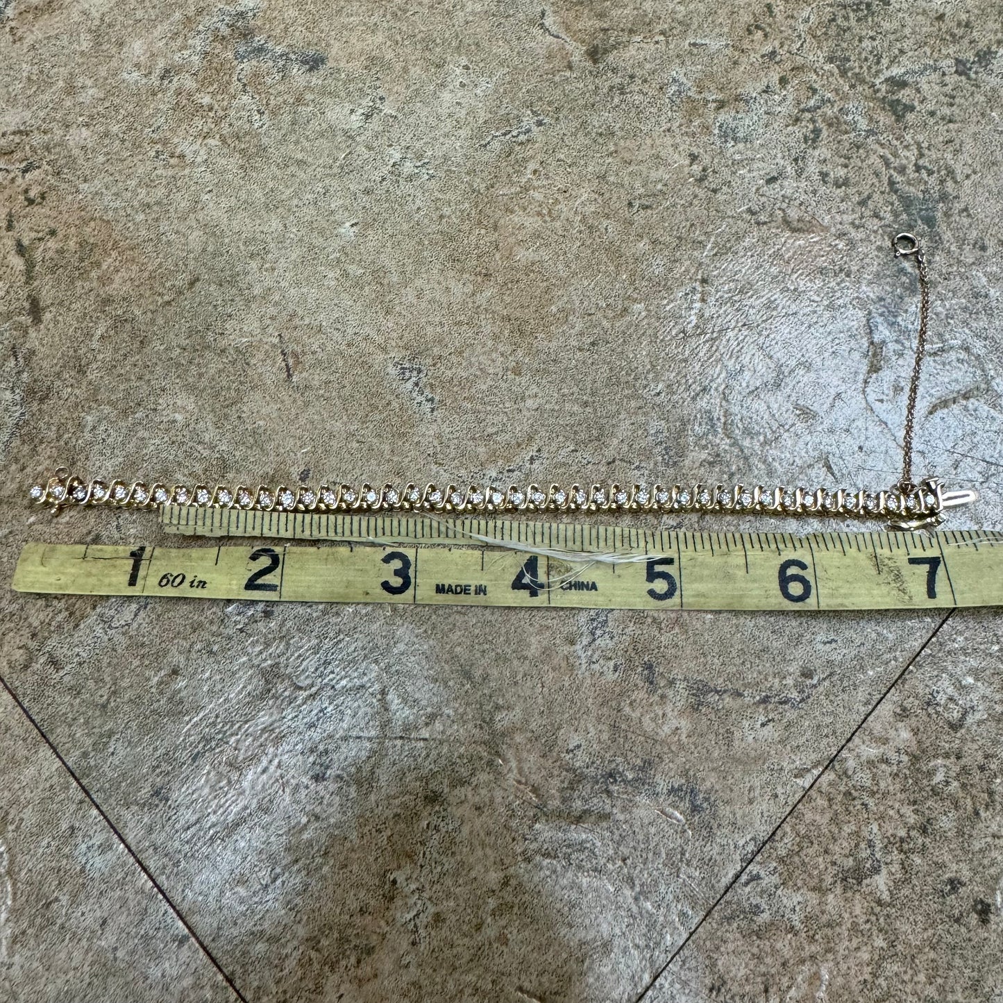 Vintage 2.25CTW Natural Diamond 14k Yellow Gold S-Link Tennis Bracelet (7.15”)