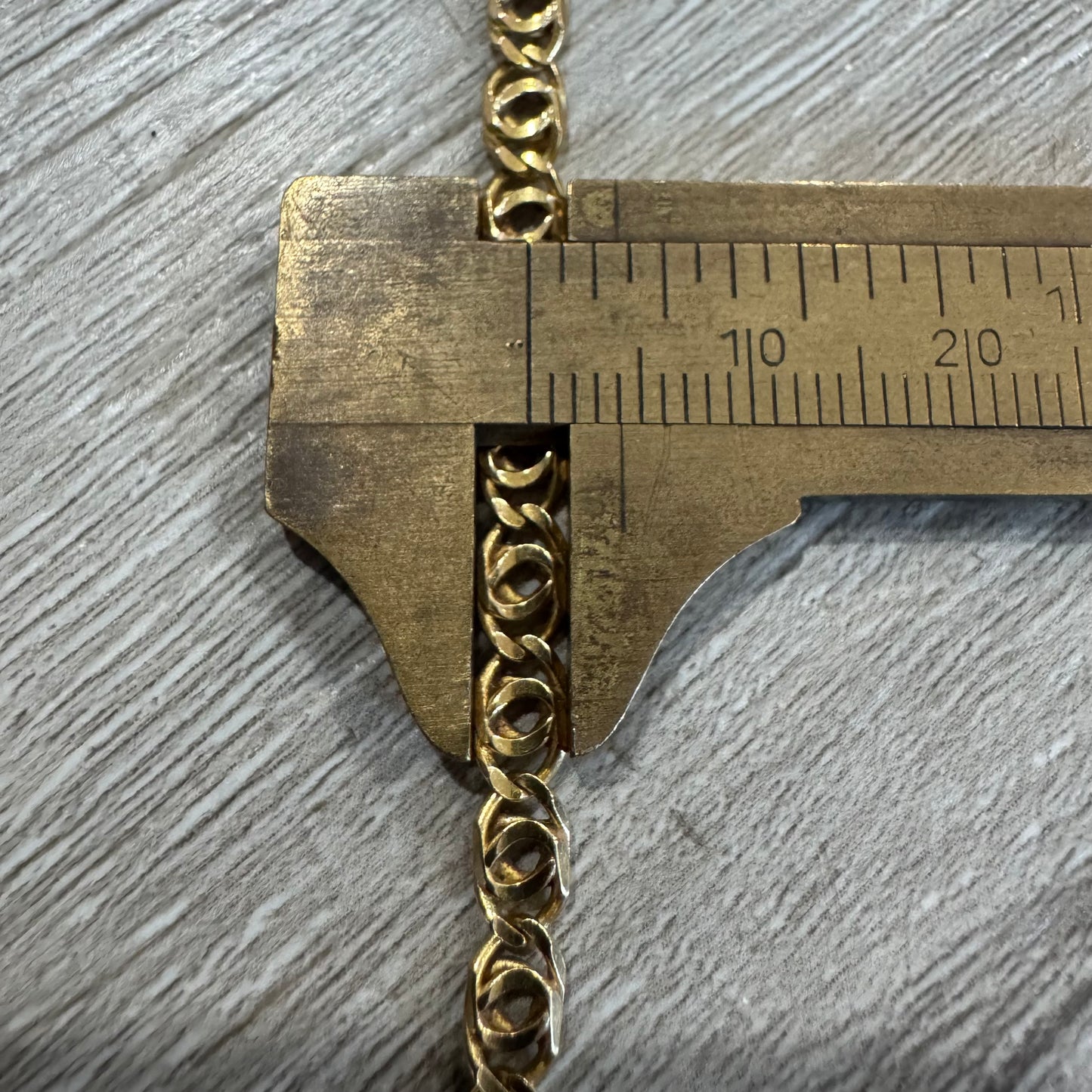 Vintage UnoAerre Solid 14k Yellow Gold Tigers Eye “Chanel Link” Necklace (24.5”)