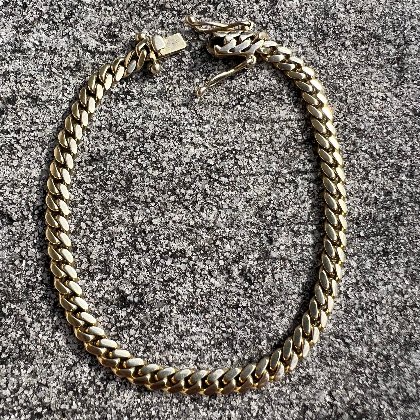Vintage Solid 14k Yellow Gold Miami Cuban Link Bracelet (8”)