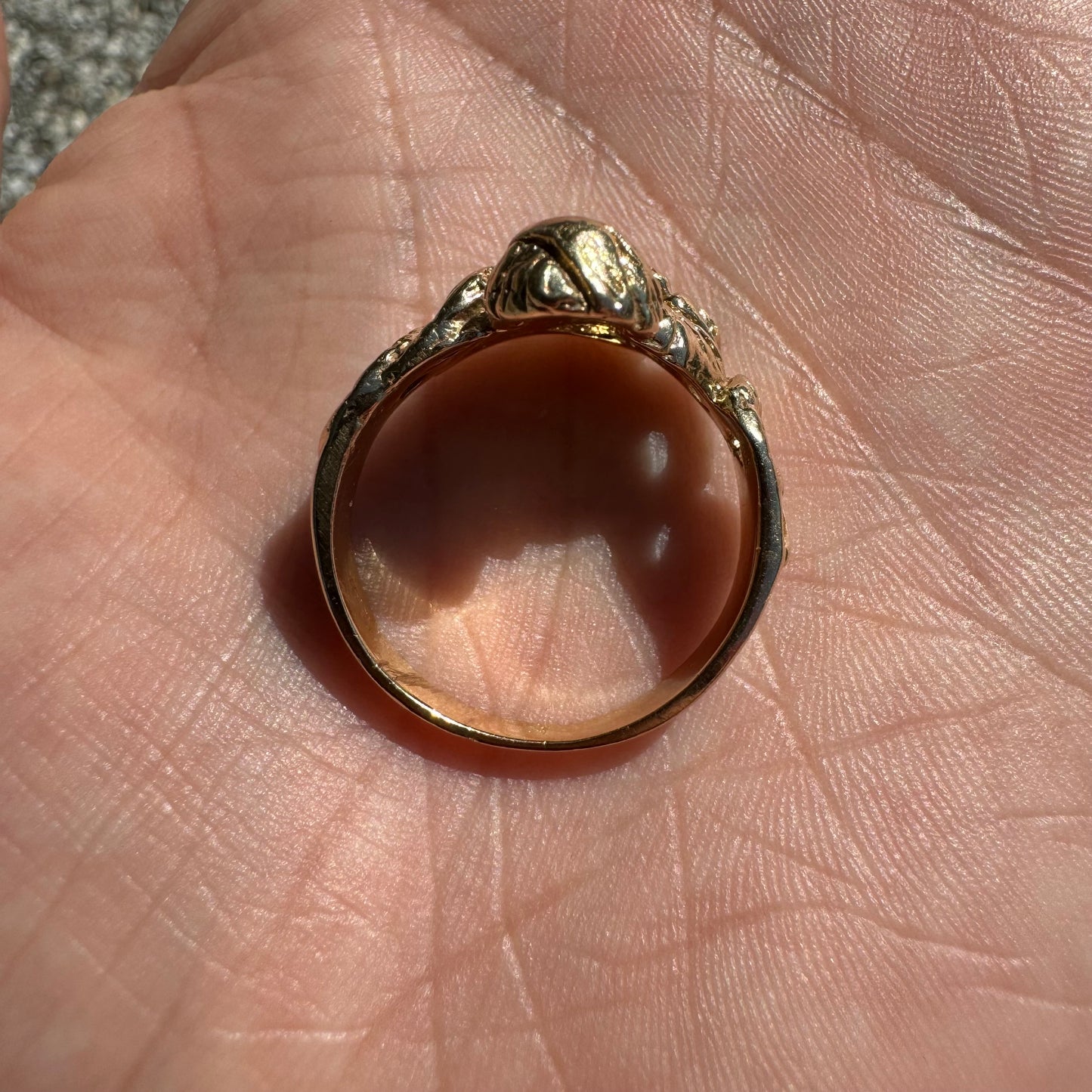 Vintage 14k Yellow Gold Fortune Teller Snake Charmer Black Star Sapphire Ring (10.5)
