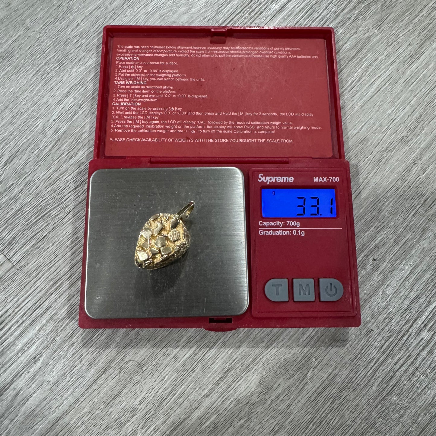 Vintage Solid 14k Yellow Gold Nugget Jewelers Loupe