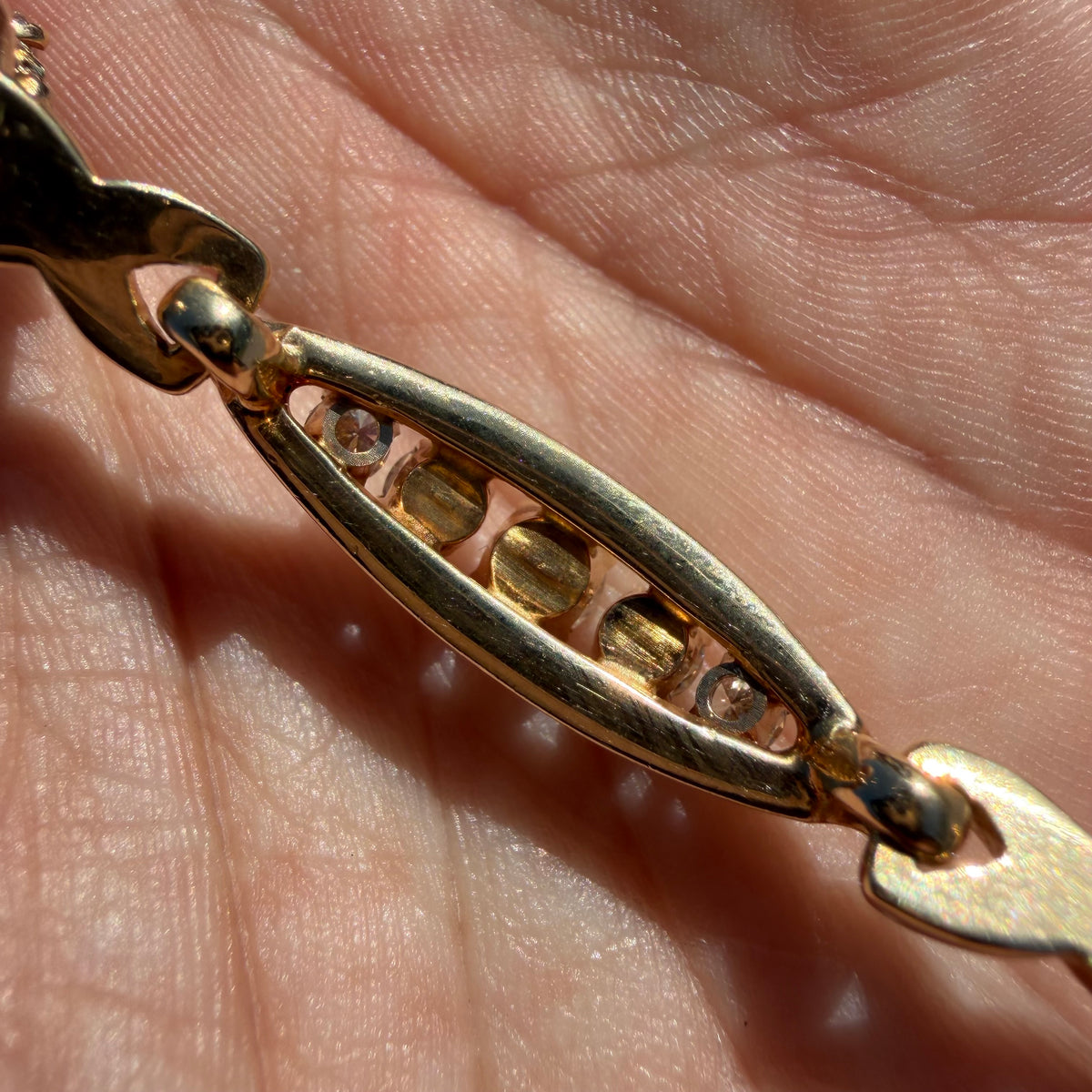 Vintage Solid 14k Yellow Gold 2.75ctw Natural Diamond Infinity Link Bracelet (7.25”)