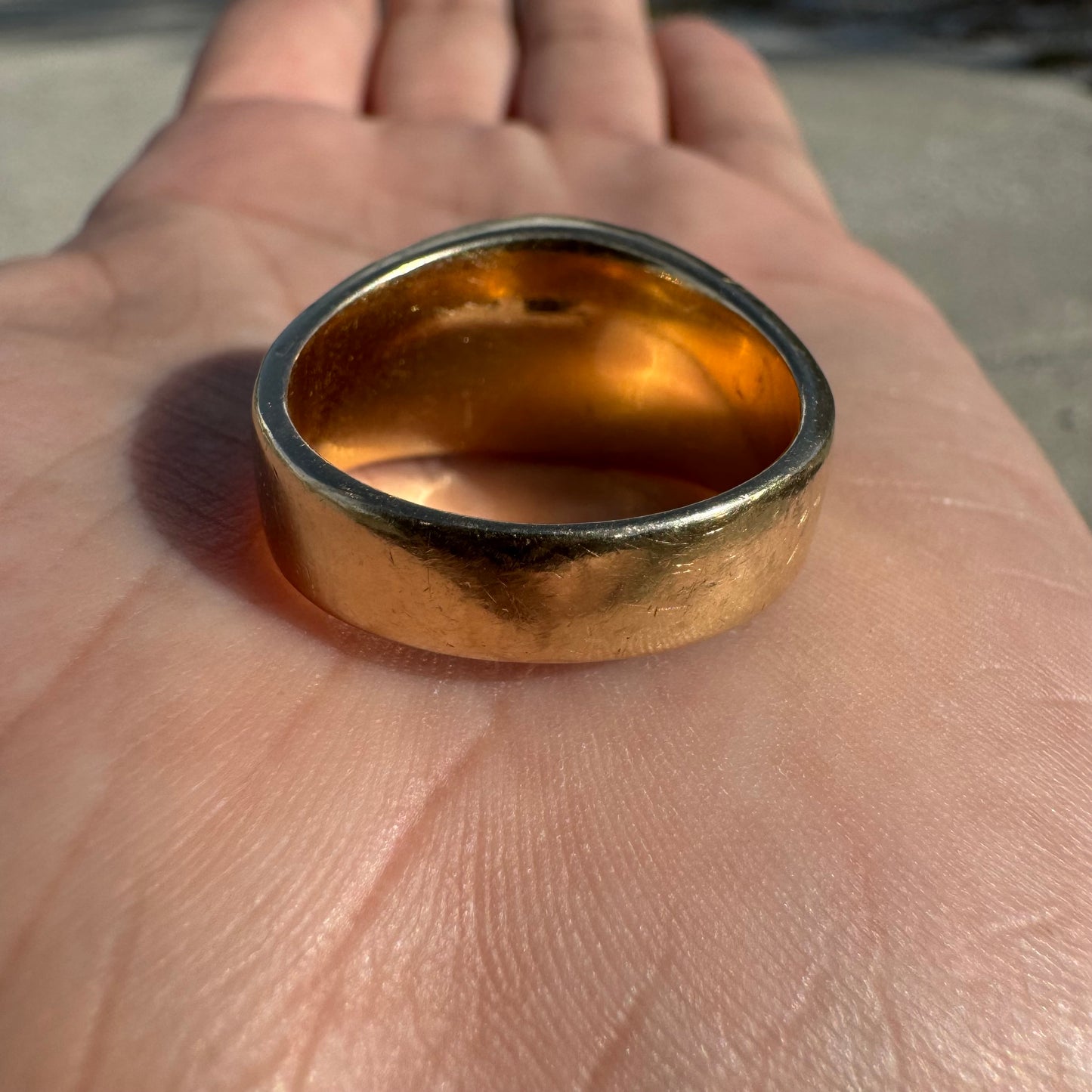 Vintage 14k Yellow Gold Raw 24k Nugget Inlaid .50Ct Natural Diamond Ring (11.5)
