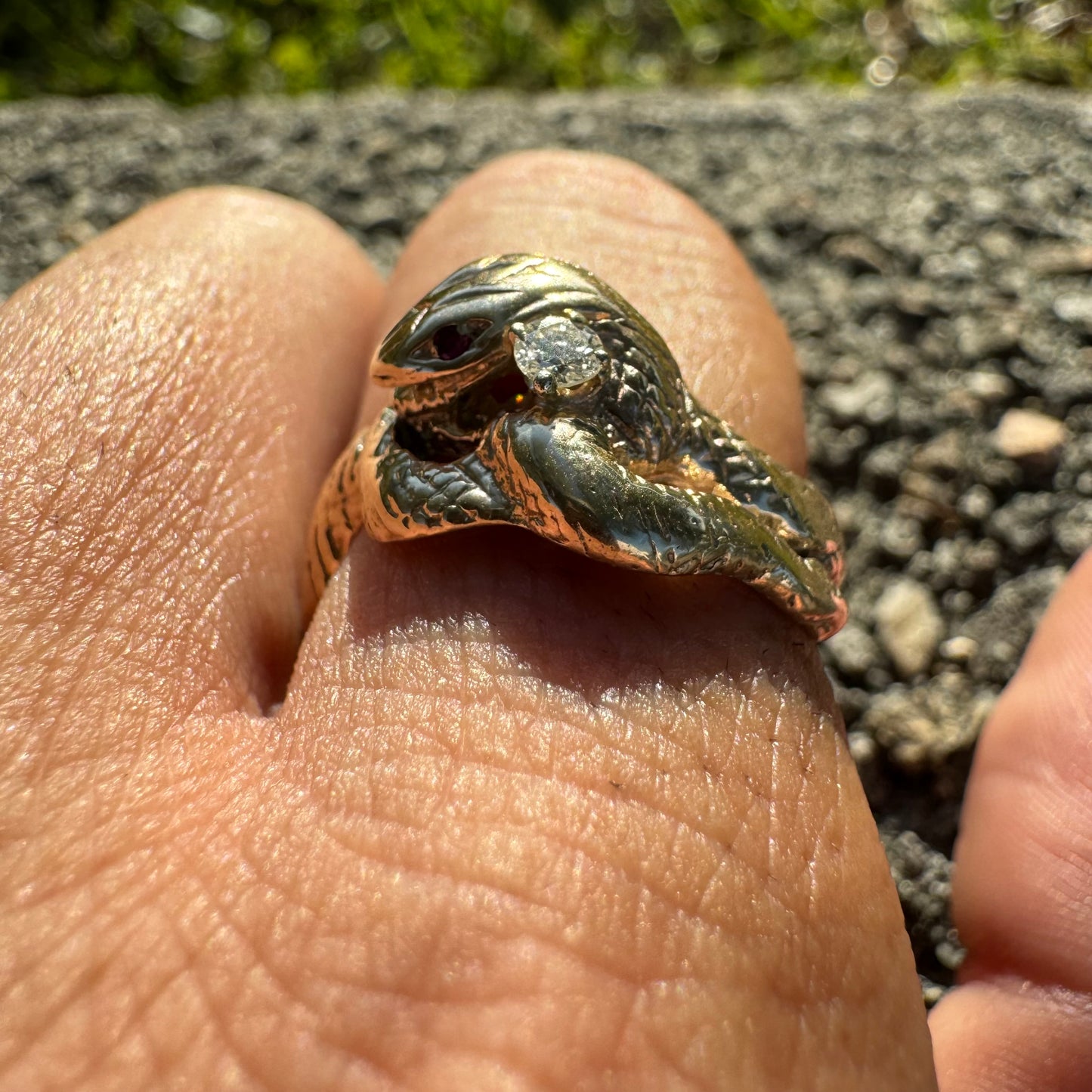 Art Deco 1920’s Solid 14k Yellow Gold Wraparound Intertwined Snake Ring (9)