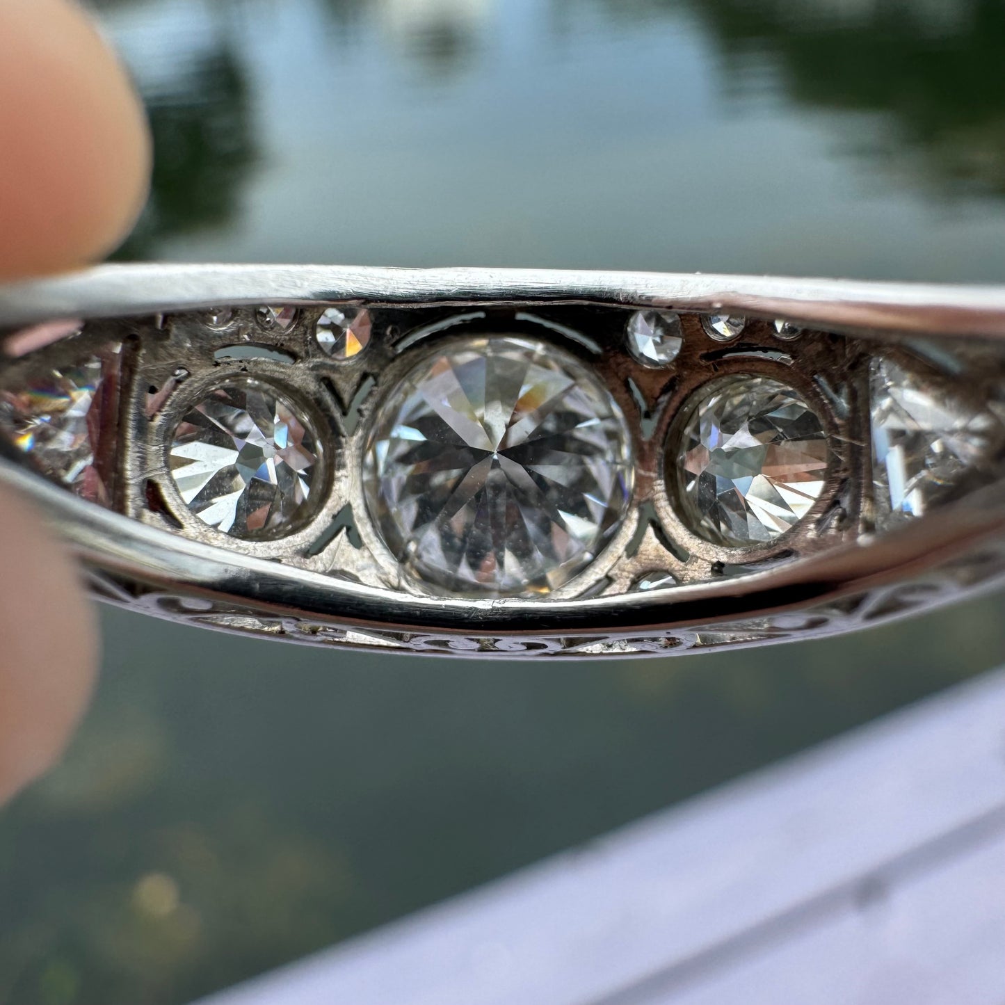 Antique Platinum 2.50ctw Natural Old Cut Diamond Ring (8)