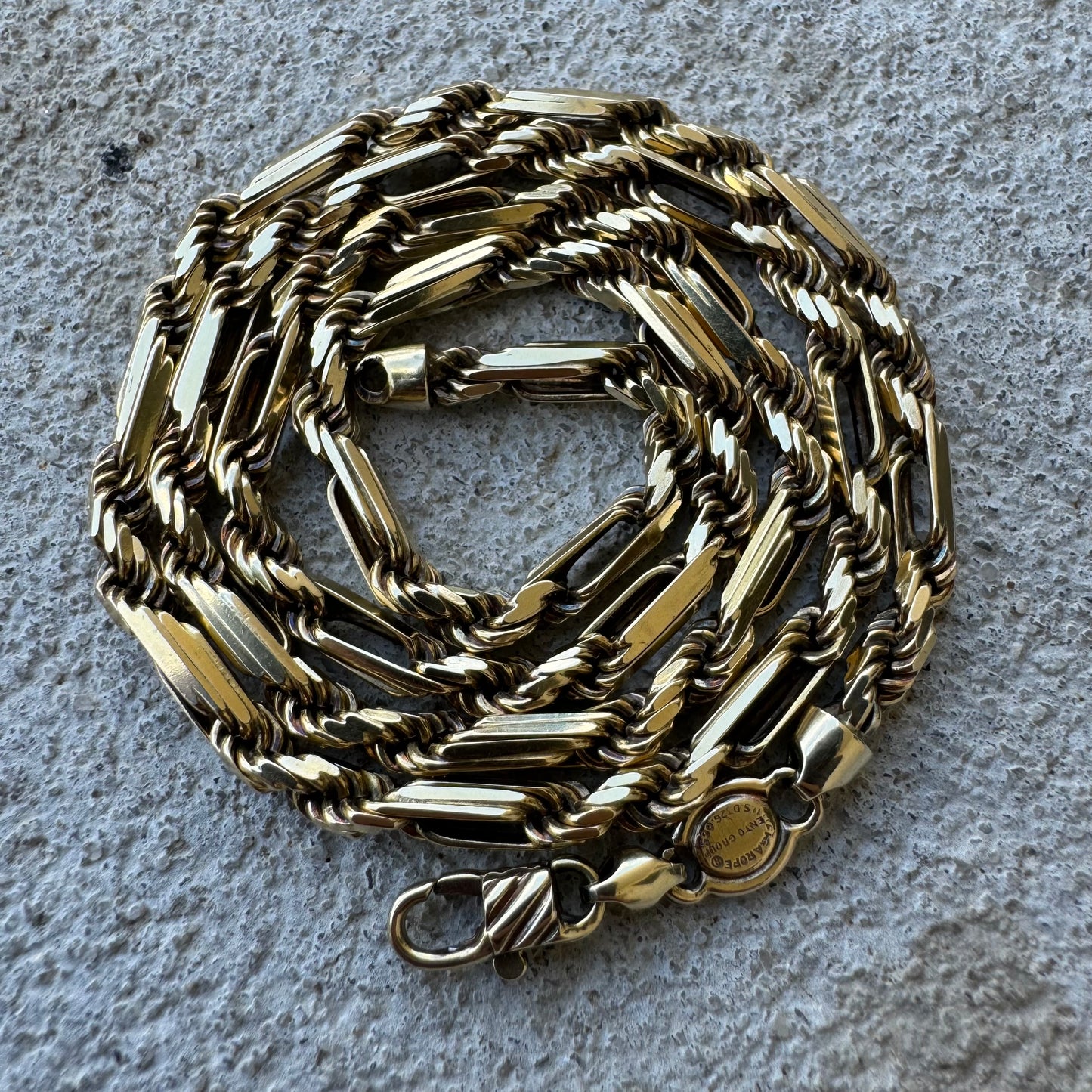 1992 Solid 14k Yellow Gold Diamondcut “Figarope” Necklace (20”)