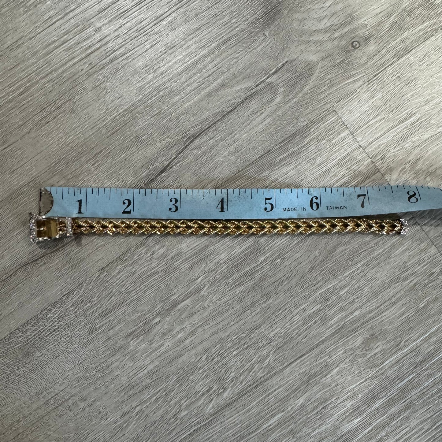 Circa 1970’s Solid 14k Yellow Gold .75ctw Natural Diamond Double Rope Belt Bracelet (Fits 5”-7”)