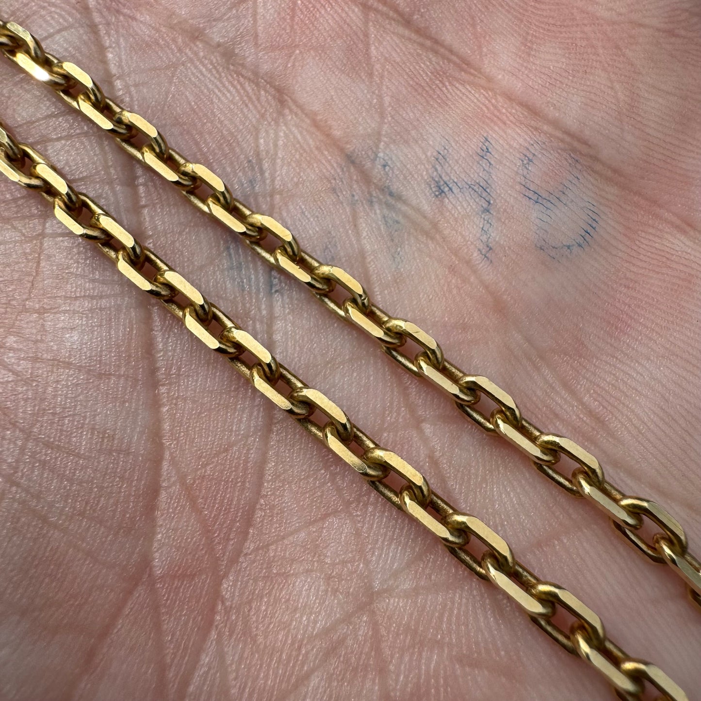 Solid 14k Yellow Gold Knife Edged “Biker Chain” Anchor Link Necklace (24”)