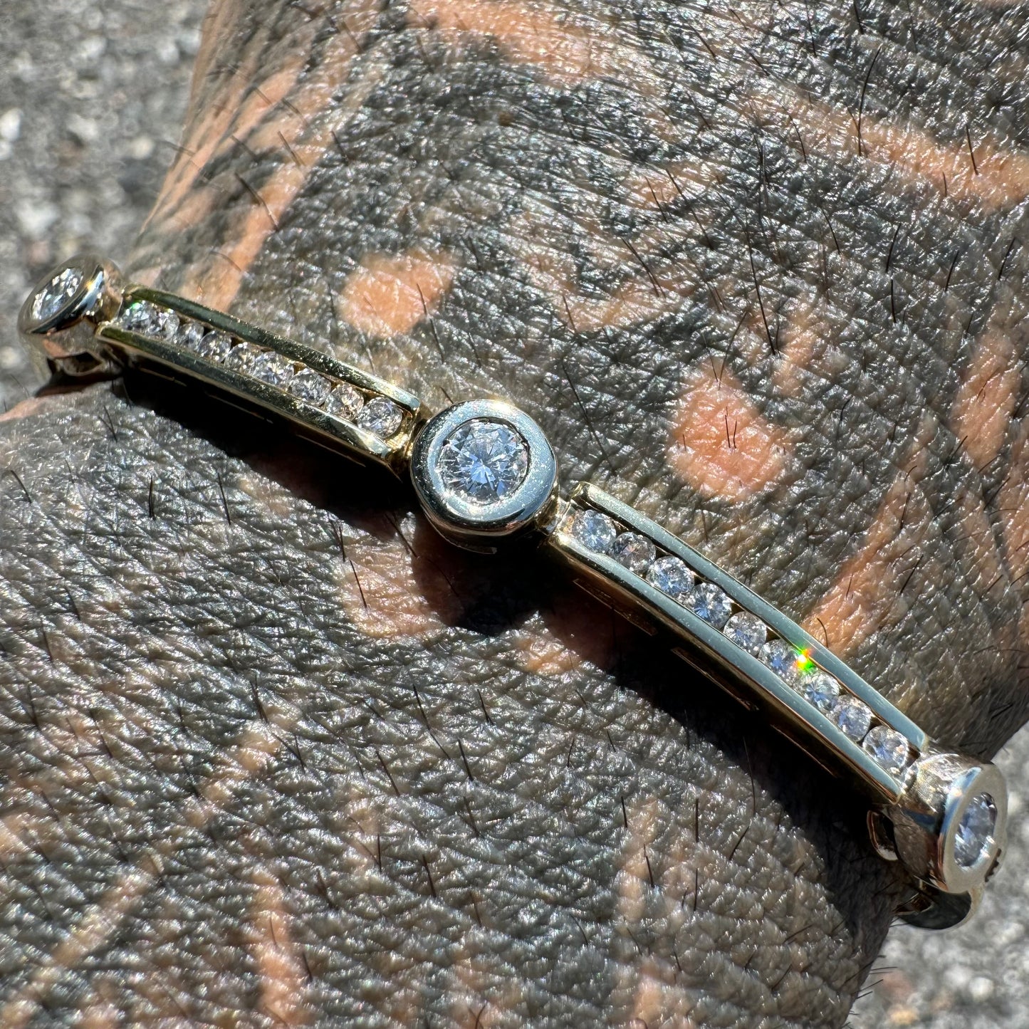 Custom 14k Two-Tone 3.5CTW Natural Diamond Bracelet (6.5”)