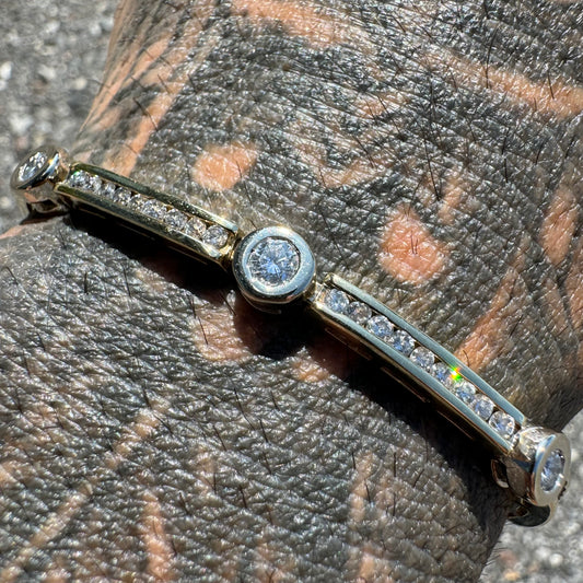 Custom 14k Two-Tone 3.5CTW Natural Diamond Bracelet (6.5”)