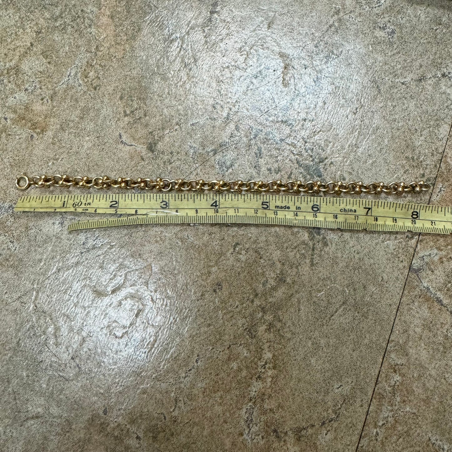 1950’s Solid 18k Yellow Italian Gold Designer Hardwear Horseshoe Link Bracelet (8”)