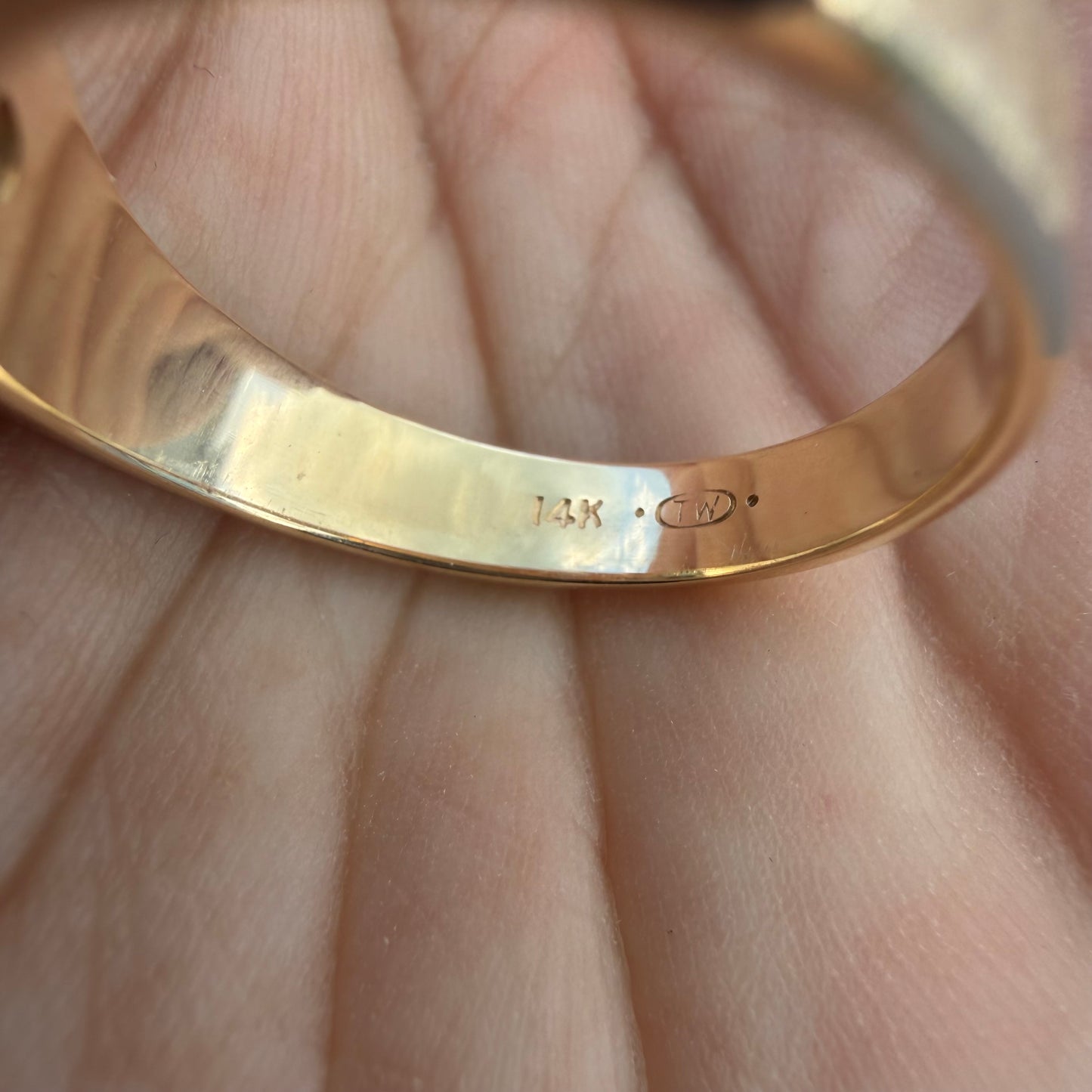 Vintage Solid 14k Yellow Gold .75ctw Natural Diamond Trilogy Ring (10.5)