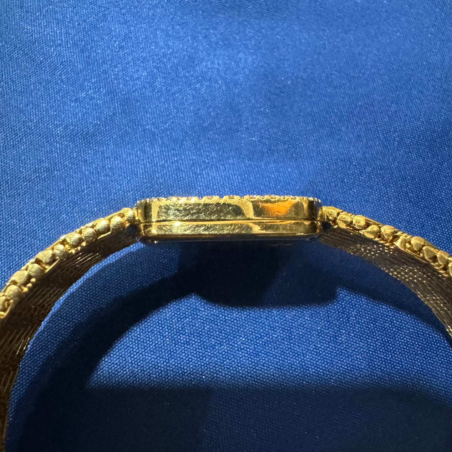 Late 1970’s/Early 1980’s Piaget Solid 18k Yellow Gold Factory Diamond Bezel Falcons Eye Stone Dial 9908 D11 Watch (7.5”)